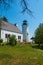 Old Presque Isle Lighthouse keepers quarters located in a public park