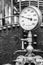 Old pressure gauge on boiler