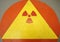 Old radiation hazard sign, set in the Chornobyl Nuclear plant