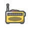 Old radio speaker Vector icon Cartoon illustration