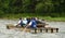 Old rafts on river Dunajec