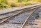 Old railroad in autumn season,mt Rainier National park area,Elbe,Washington,usa..