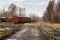 Old railroad with wagons