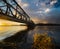 Old railway drawbridge on the Oder River in Szczecin