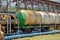 Old railway fuel tanks on the station