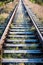 Old railway line in the frosty sunrise in autumn