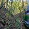 Old Railway Oravita-Anina in Banat. Typical landscape in the forests of Transylvania, Romania. Autumn view.