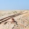 Old railway on Sambhar Salt Lake, India