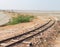 Old railway on Sambhar Salt Lake, India