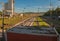 Old railways below a blue summer sky