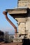 Old rain pipe on abandoned building facade,Odessa,Ukraine