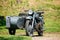 Old Rarity Tricar, Three-Wheeled Gray Motorcycle With A Sidecar