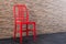 Old Recycled Steel Red Chair