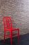 Old Recycled Steel Red Chair