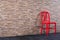 Old Recycled Steel Red Chair Vintage The wall My Room.
