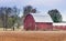 An old red barn on the family farm