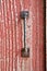 Old Red Barn with rusty handle