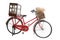 Old Red Bike Put placed wicker baskets