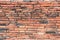 Old red Brick dry Wall Texture background image. Grunge Red Stonewall Background