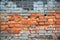 Old red brick wall background