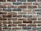 Old red brick wall texture background with lettering words