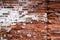 old red brick wall texture background. Old house facade.