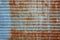 Old Red Brown Silver Rusted Corrugated Wall Texture Background