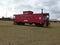 Old red caboose in a rail depot, Waycross, USA