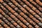 Old red clay roof tiles