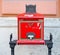 Old red postal box located in Buda Castle