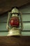 Old red Soviet kerosene lamp, which was hung on the last carriage of a freight train. rarity. Russia.