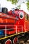 Old red steam locomotive