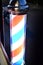 Old red white and blue striped barber sign