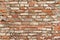 Old Red White Brick Wall Background. Retro BrickworkTexture