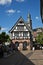 Old renovated half timbered houses