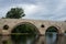 old restored roman bridge  in Beziers the city in south  France