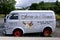 Old restored van used as advertising medium for a cheese