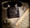 Old retro bakelite telephone