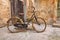 Old retro bicycle on vintage street