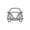 Old retro car line icon, outline vector sign, linear style pictogram isolated on white.
