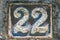 Old retro cast iron plate number 22