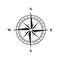 Old retro compass for navigating black. Flat vector illustration EPS 10