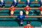 Old retro figures for playing table football