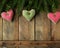 Old retro hearts on christmas background