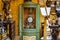 Old retro mantel cloch in antique shop