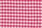 Old Retro Natural Classic Design Linen Plaid Fabric Tablecloth. Abstract Background, Red And White Colors. Old Retro