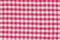 Old Retro Natural Classic Design Linen Plaid Fabric Tablecloth. Abstract Background, Red And White Colors. Old Retro