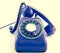 Old retro phone blue off the hook,