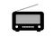 Old and retro style radio. Flat style vector drawing. Black Radio icon and symbol. Outlined vector drawing.