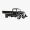Old retro truck vector illustration. Vintage transport vehicle icon
